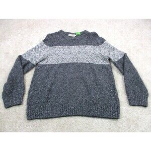 Luca Nobili Sweater Mens Large Gray White Knit Wool Blend Pullover Italy